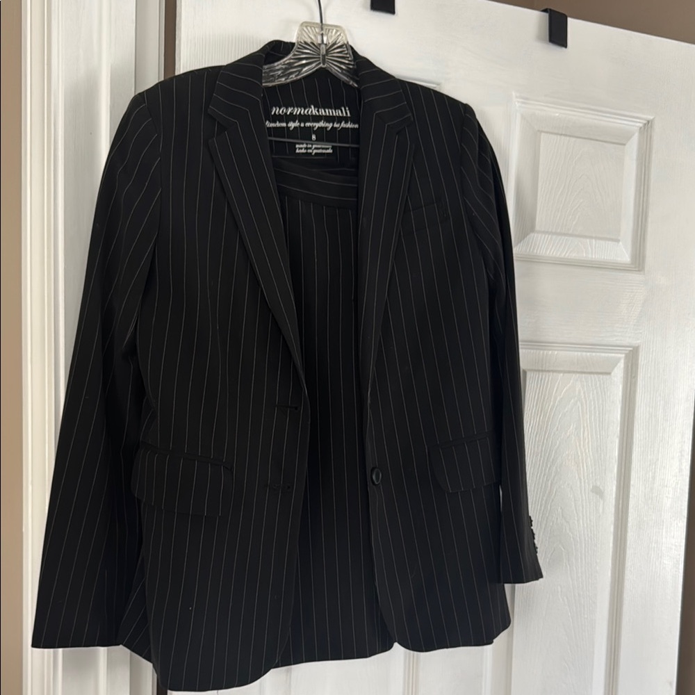Norma Kamali Black and White Sport Coat Dress